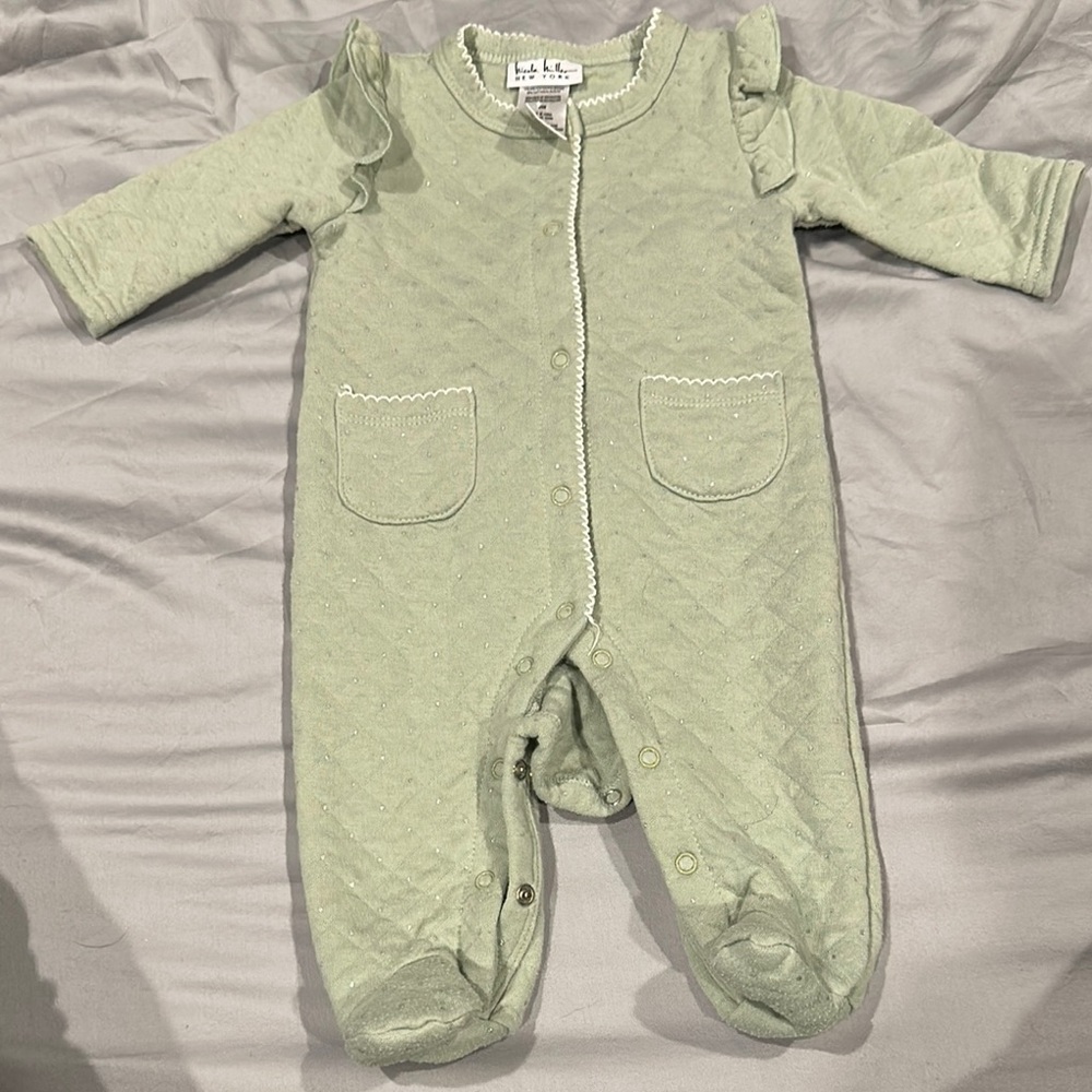 Nicole Miller Green Footed One Piece with Long Sleeves